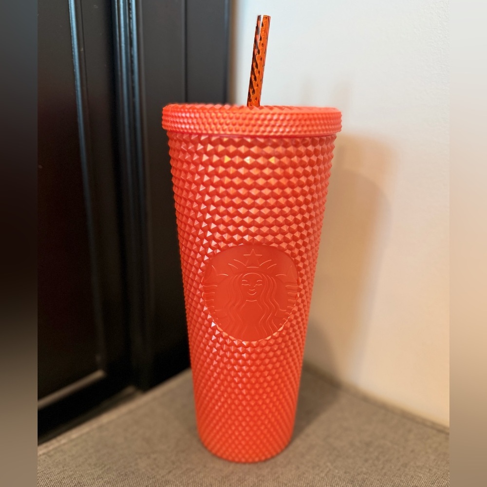 🌶️ NWT Starbucks Orange Pearl Studded Tumbler